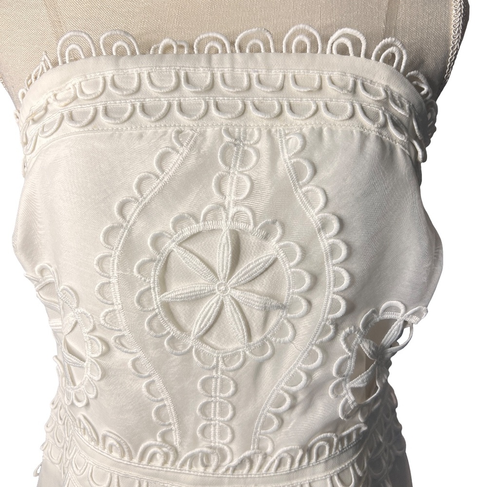 #A066  Gracia Romantic  White  Embroidered Lace Dress – Size M (NWT) - Picture 5 of 11